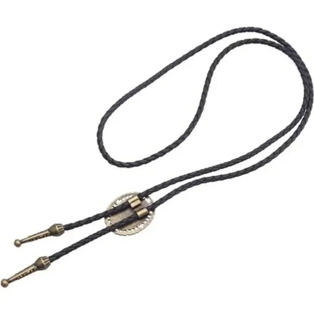 Cowhide Bolo Western Tie for Men and Women Pl0065-white Gold